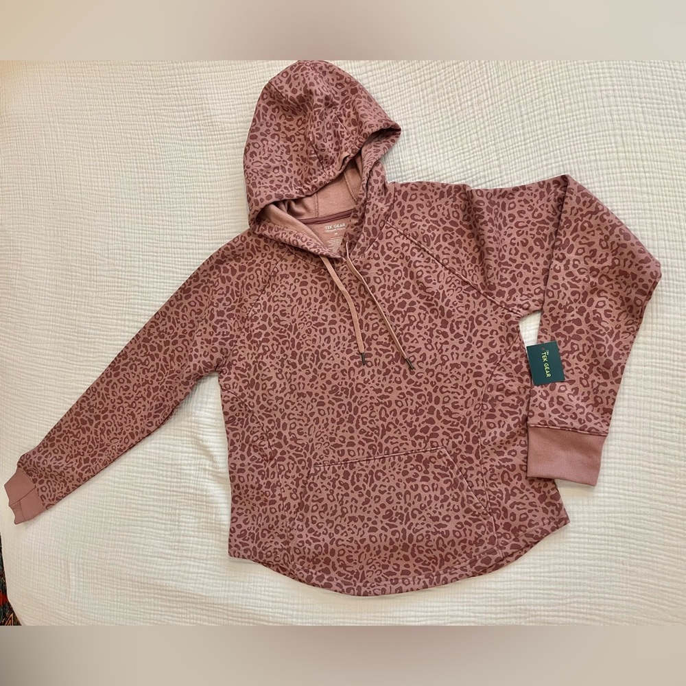 NWT Tek Gear Leopard Print Hoodie - Pink